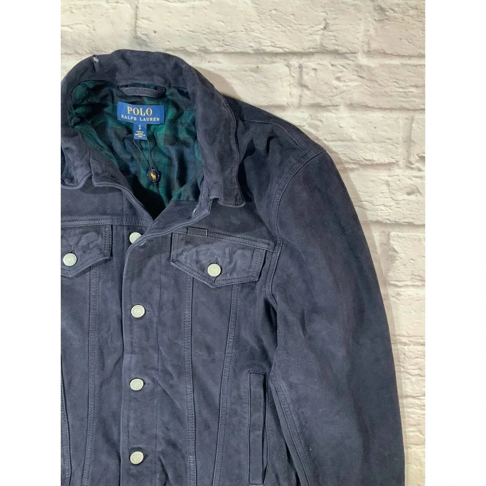 New Polo Ralph Lauren S Leather/Suede Western Moto/Biker Trucker Type-3 Jacket - Picture 9 of 11